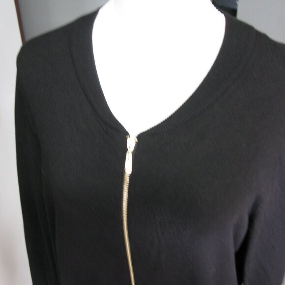 My Michelle Black Zip Front Cardigan Sweater Size Large - Picture 2 of 6